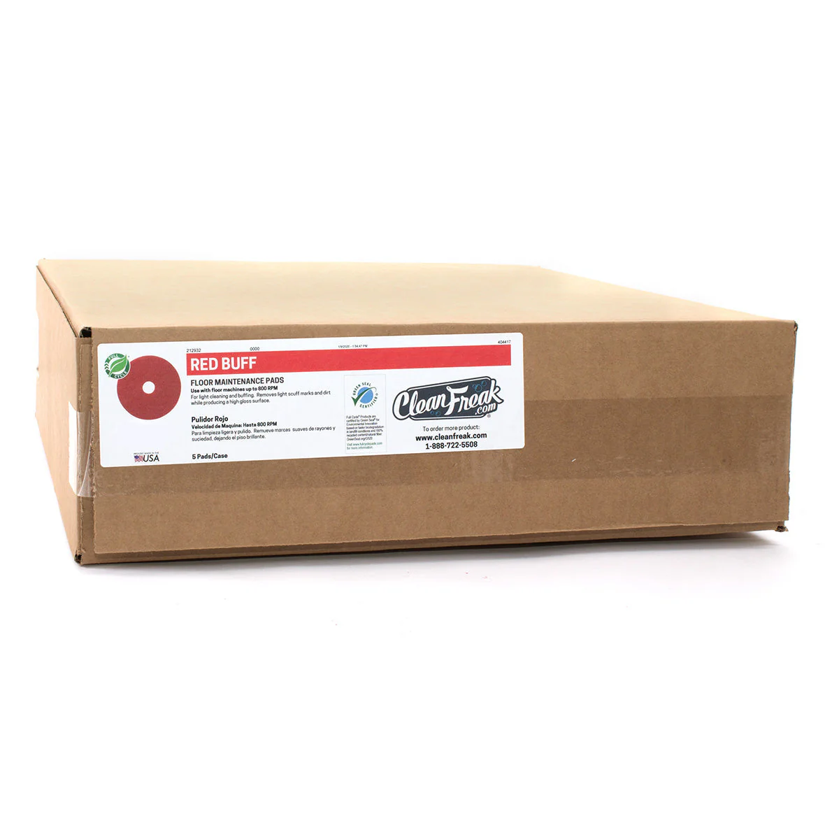 10" Red Floor Scrubbing Pads - Case of 5 - Image 3