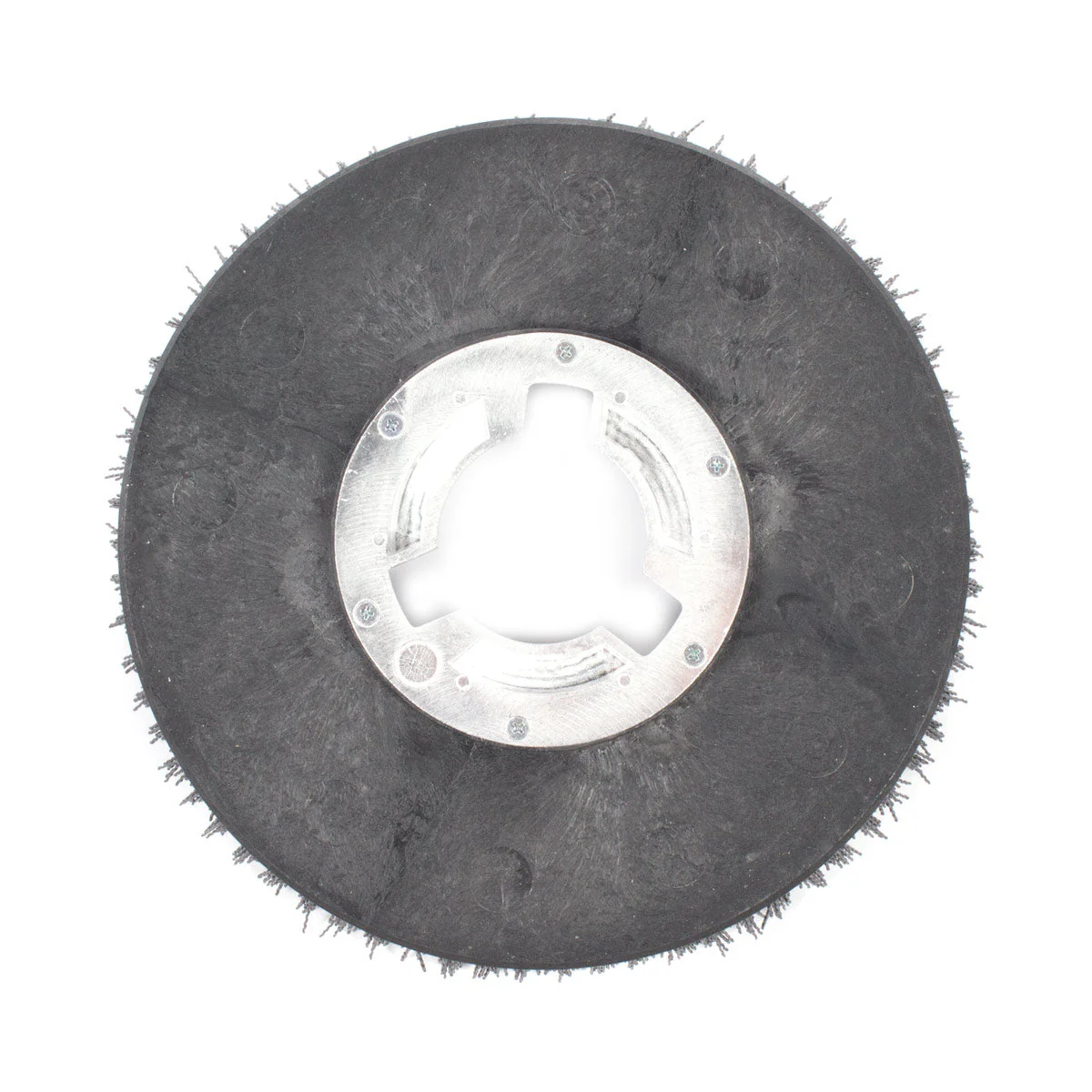 13" Floor Buffer Heavy Duty Floor Stripping Brush w/ 80 Grit Impregnated Black Nylon Bristles (11" Actual Diameter) - Image 2