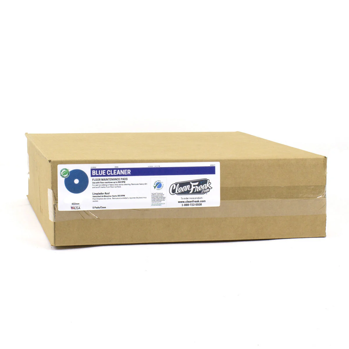14" Blue Medium Duty Floor Scrubbing Pads - Case of 5 - Image 3