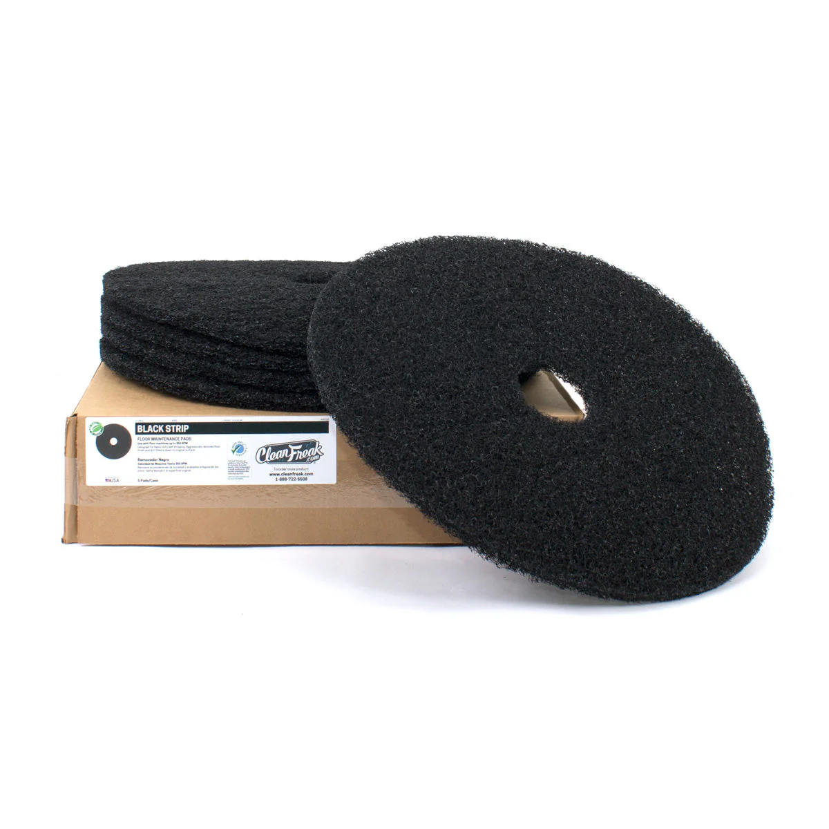 15" Black Rotary Floor Stripping Pads - Case of 5 - Image 4