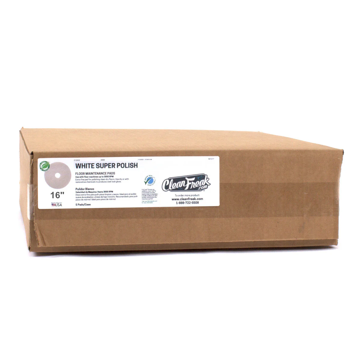 16" White Floor Buffing & Polishing Pads - Case of 5 - Image 4