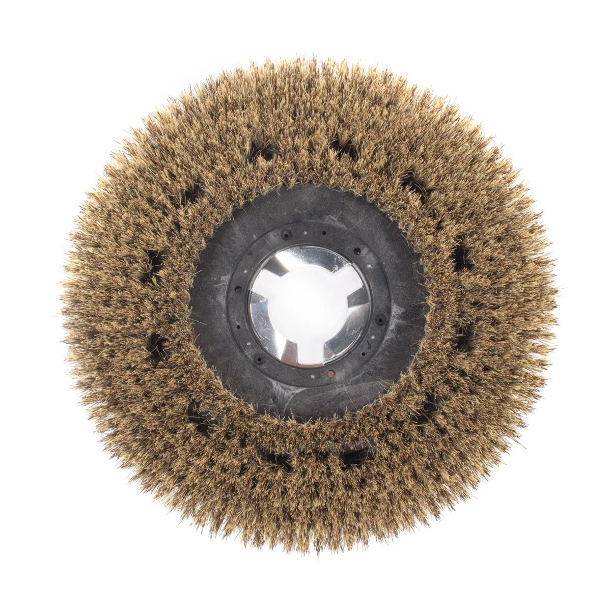 17" Floor Buffer Light Duty Marble & Stone Floor Scrubbing & Polishing Brush w/ Union Mix Bristles (15" Actual Diameter) - Image 3