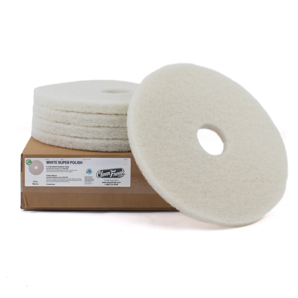 21" White Propane Floor Polishing Pads - Case of 5 - Image 3