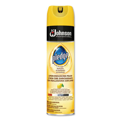 Pledge® Lemon Clean Furniture Polish (14.2 oz Aerosol Cans) - Case of 6