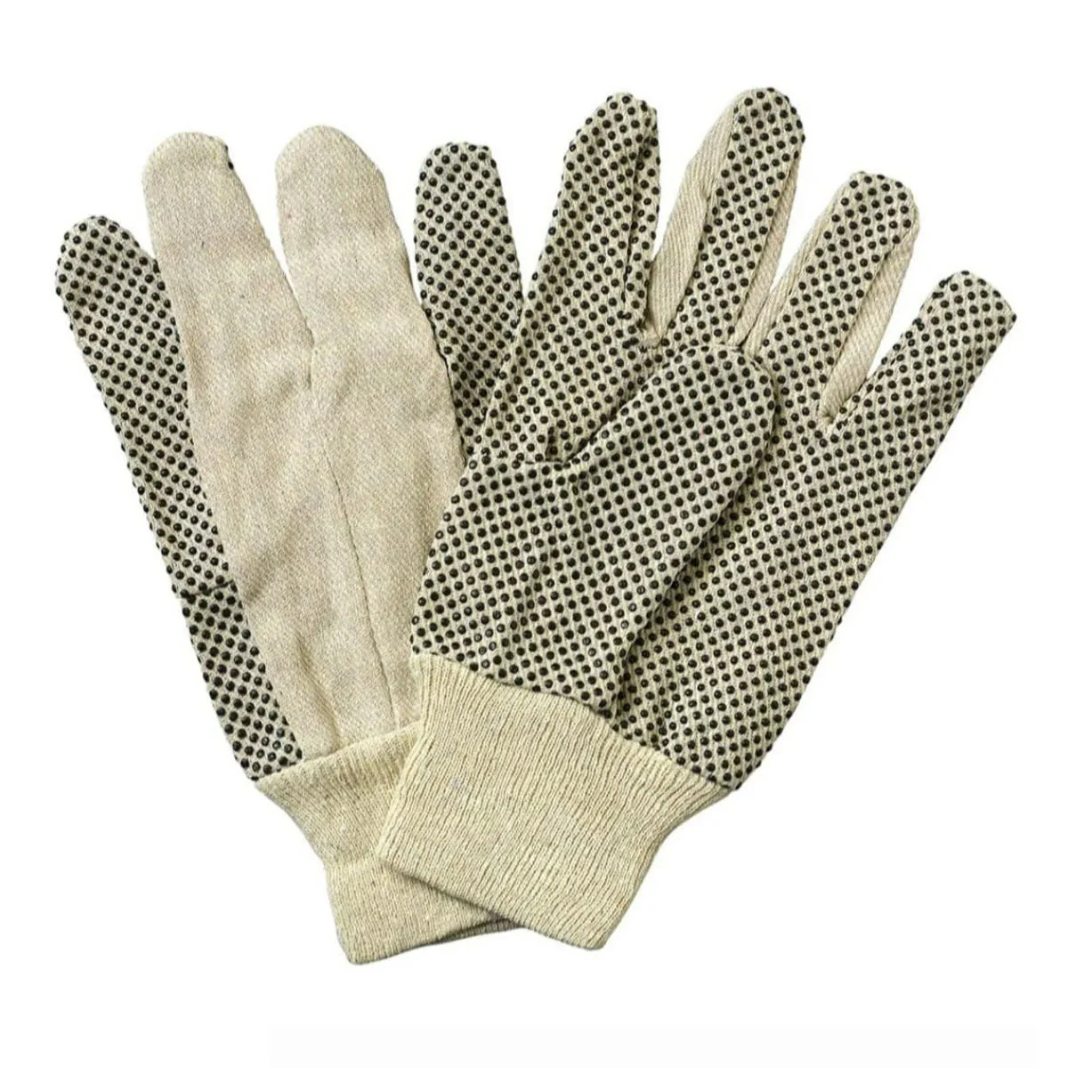 Safety Zone® Black PVC Dotted Cotton Canvas Gloves - Case of 300