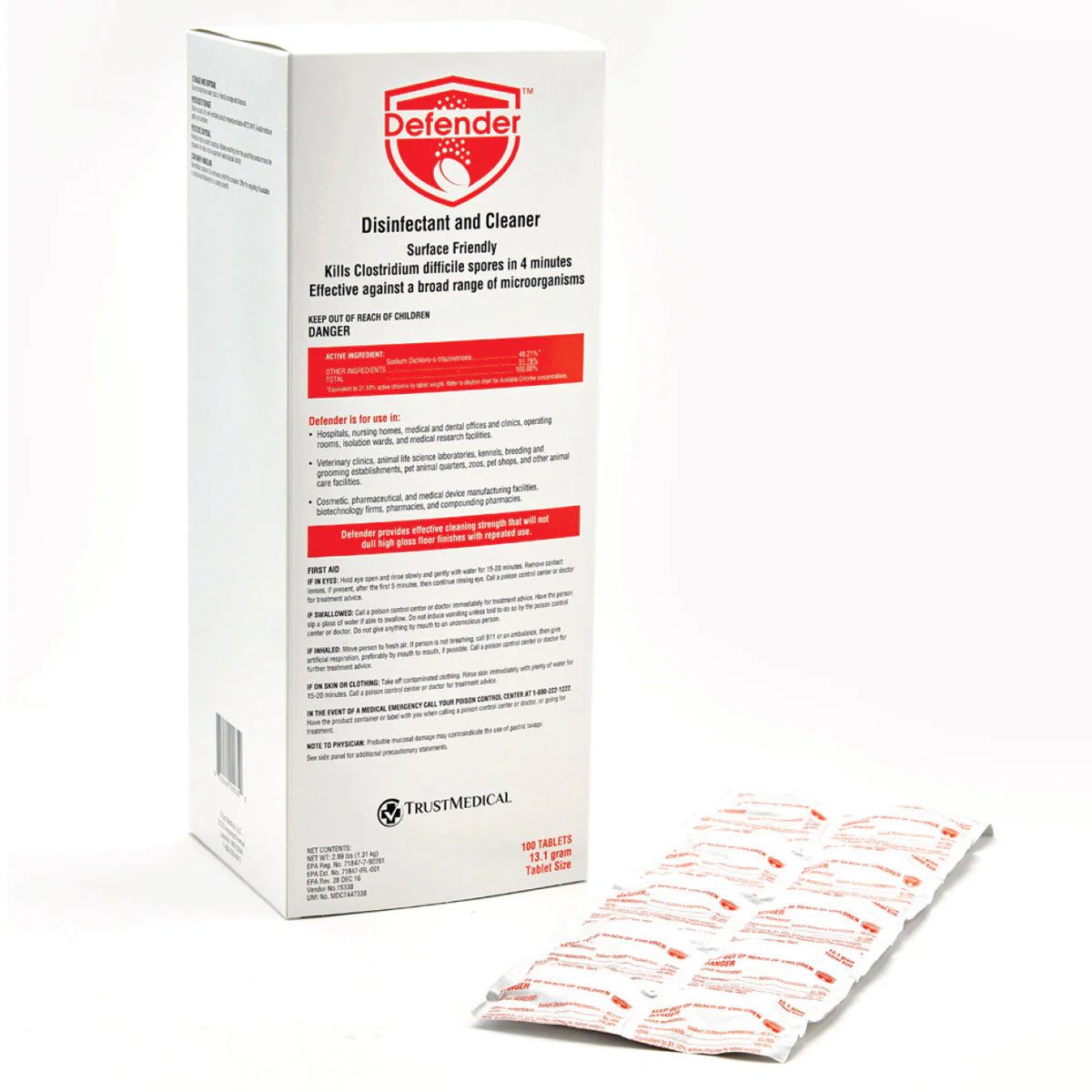 Defender™ EPA-registered Sporicidal Disinfectant, Cleaner & Sanitizer Tablets (3.3 Gram & 13.1 Gram Tablets) - Image 3