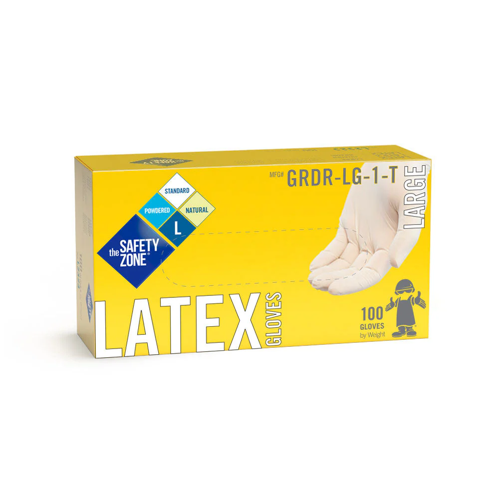 Safety Zone® White Disposable 5.0 Mil Powdered Latex Gloves (S - XL Sizes Available) - Case of 1000 - Image 3