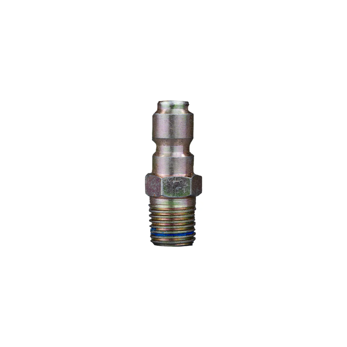 1/4" Legacy Zinc-Plated Steel Male Quick Connect Plug Coupler w/ Male Pipe Thread (MPT) - Image 2