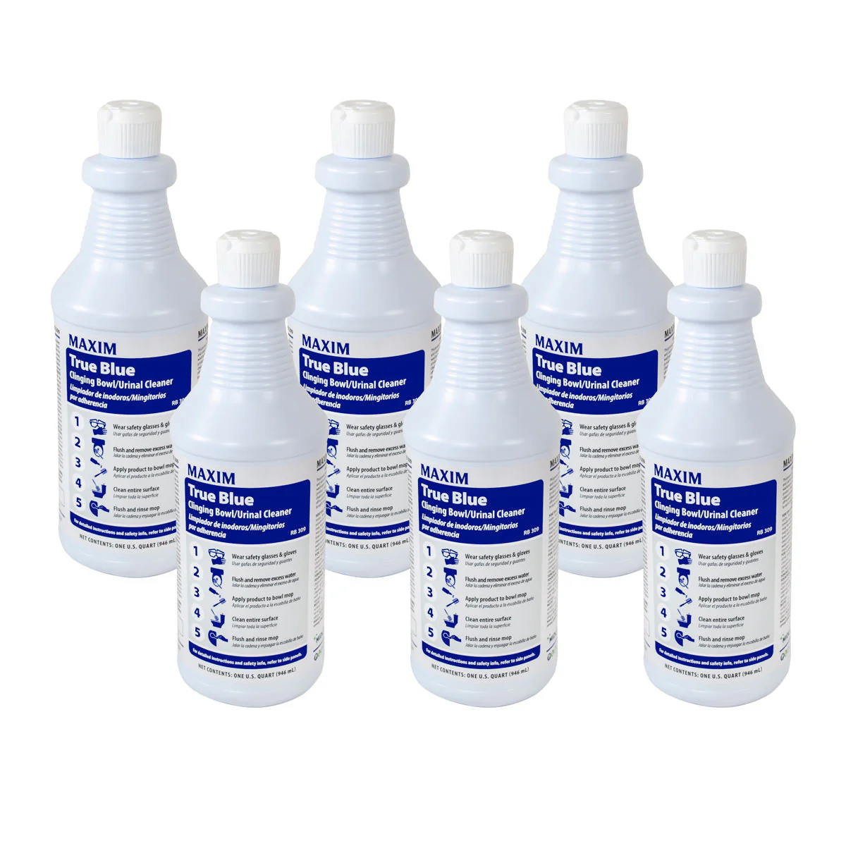 Maxim® ‘True Blue’ Clinging Bowl & Urinal Cleaner (32 oz Squeeze Bottles) - Case of 6 - Image 2