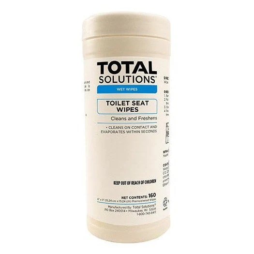 Total Solutions™ Toilet Seat Wipes (6" x 6" | 160 Wipe Canisters) - Case of 6 - Image 2